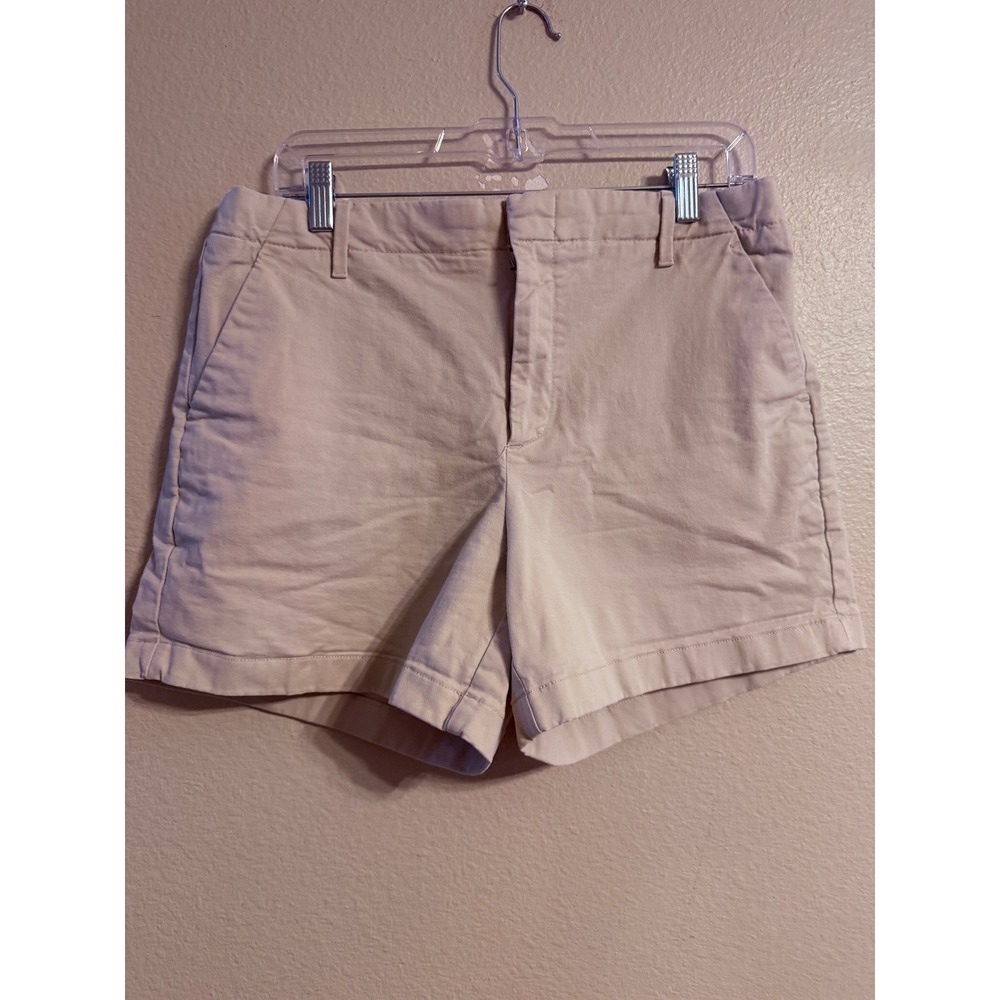 Banana Republic Authentic Chino Shorts Womens 10 Khaki Beige Stretch Cotton 4in